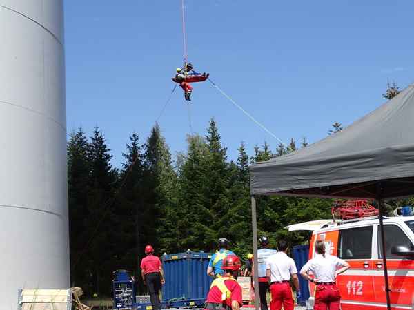 KFV-CW: Medizinischer Notfall in 170 Metern Höhe / Rettung an Windkraftanlage