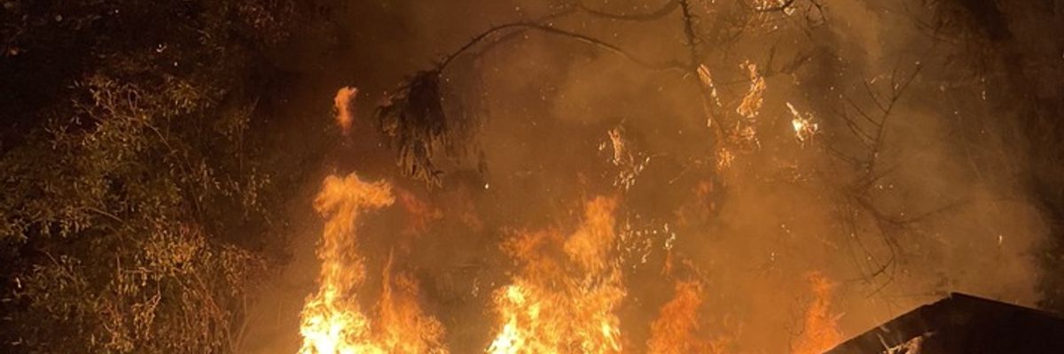 FW-DO: Meterhohe Flammen durch brennende Gartenlaube