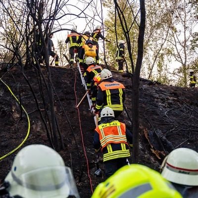 Feuerwehr MTK: Vegetationsbrand in Hattersheim nach rund 18 Stunden beendet - Brandwache musste in der Nacht weitere Brandnester ablöschen