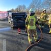 FW-Greven: Schwerer Verkehrsunfall auf der A1 mit fünf verletzten Personen.