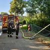 FW Hünxe: Feuerwehr rettet Fische im Hünxer Regenrückhaltebecken