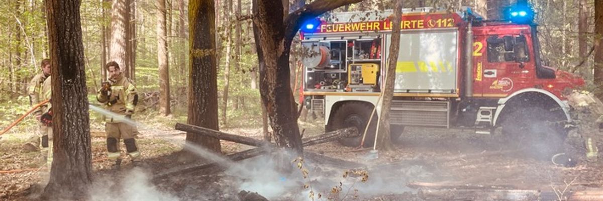 FW Lehrte: Feuer im Wald bei Ahlten