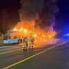 FW Bad Honnef: Gelenkbus in Vollbrand auf der A3