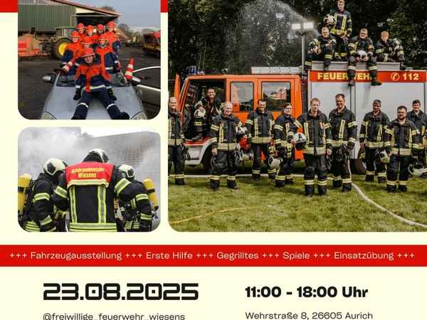 FW-AUR: Feuerwehr Wiesens lädt zum Tag der offenen Tür am 23.08.
