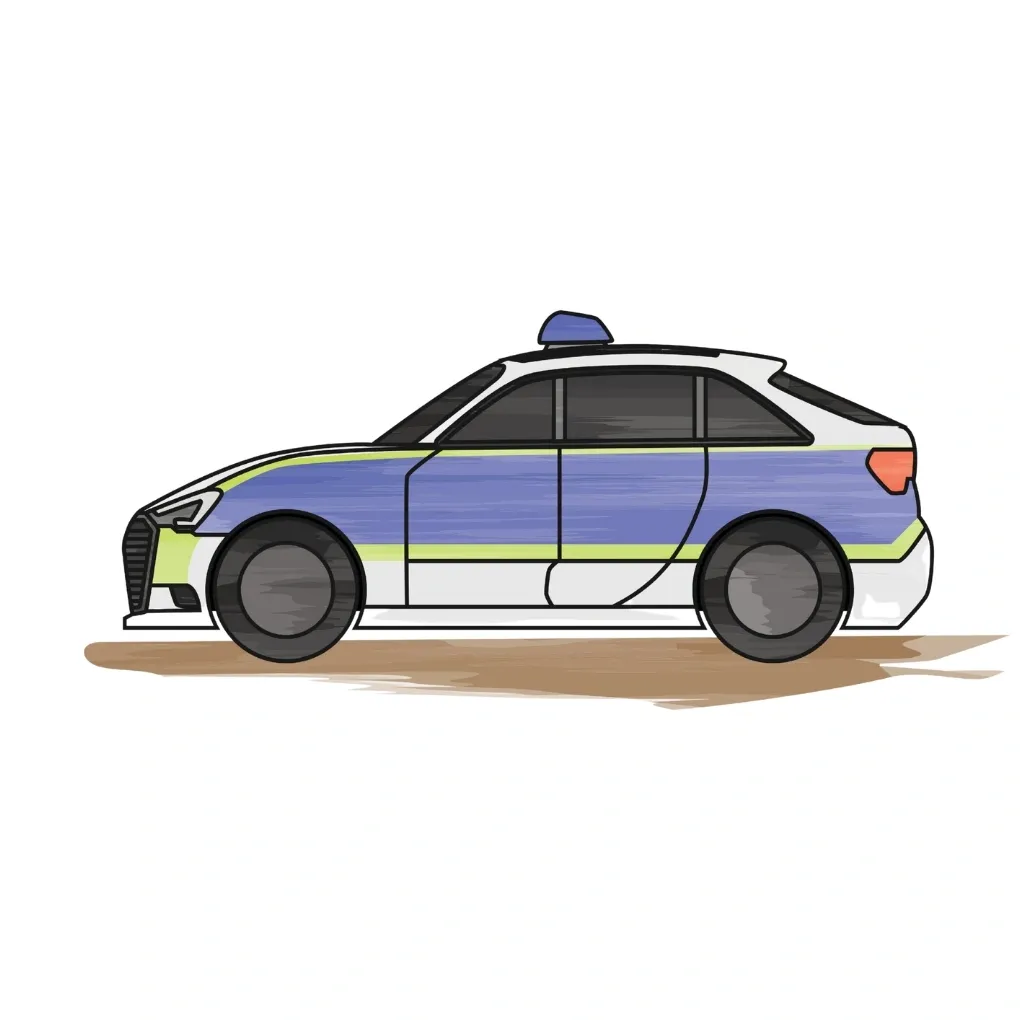Audi A6 Polizeiauto Poster für Kinder  🚓 | Digitaler Download