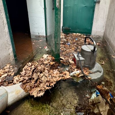 FW-OLL: Wasserrohrbruch setzt Kellergeschoss von Ahlhorner Grundschule großflächig unter Wasser