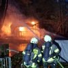 FW Drolshagen: Gartenhütte nahe Schrebershof in Vollbrand