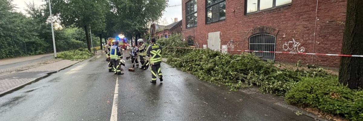 FW Bocholt: Nach heftigem Unwetter: Herabgestürzte Äste und vollgelaufene Keller im Stadtgebiet