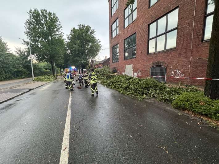FW Bocholt: Nach heftigem Unwetter: Herabgestürzte Äste und vollgelaufene Keller im Stadtgebiet