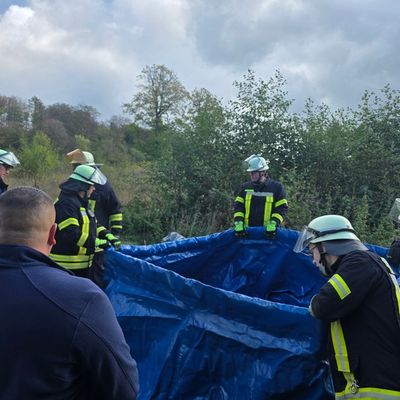FW-AR: Wasser, Drohnen, Riegelstellung: Feuerwehr Arnsberg simuliert Ernstfall im Wald