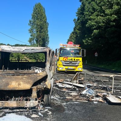 FW-WRN: Kleintransporter brennt auf der Selmer Landstraße vollständig aus