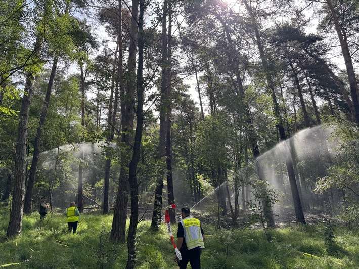 FW Rösrath: Abschlussmeldung zum Waldbrand in der Wahner Heide - Einsatz nach vielen Stunden beendet