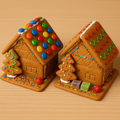 Titlebild: Kinderfeuerwehr Bastelvorlage Lebkuchenhaus