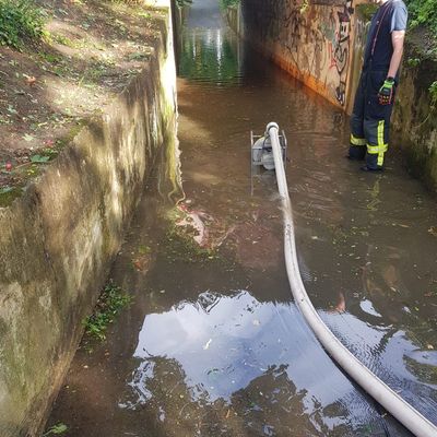 Feuerwehr MTK: Unwetterlage fordert Feuerwehren in Hattersheim am Main - 18 Einsatzstellen in rund vier Stunden