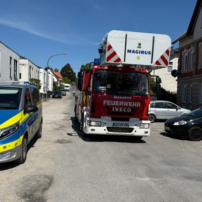 FW Lage: TH0/Tier klein: Katze klemmt im gekippten Fenster - 10.05.2025 - 11:27 Uhr