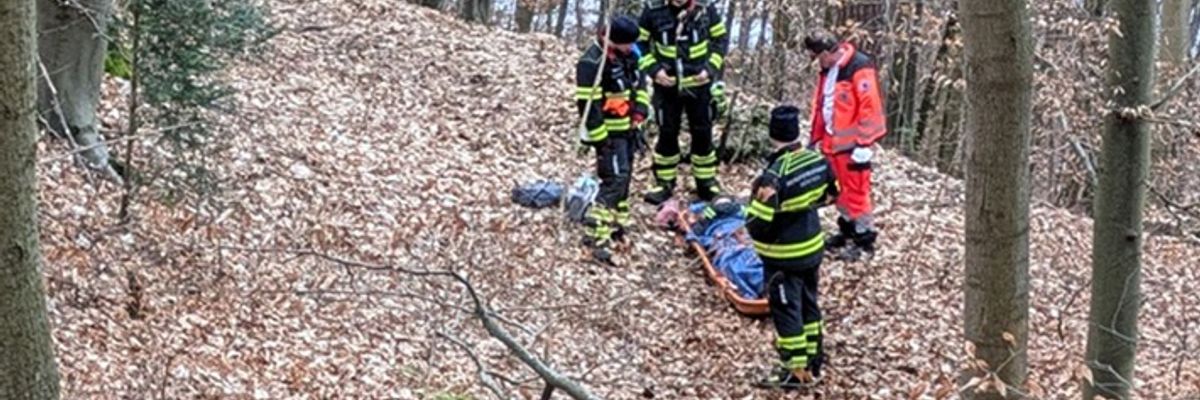 FW-M: Aufwendige Rettung nach Sturz im Wald (Harlaching)