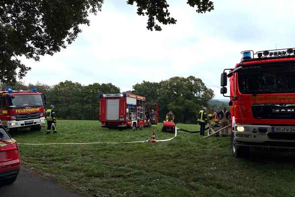 FW VG Asbach: Feuerwehr der VG Asbach beteiligt sich am landesweiten Übungstag / Großer Waldbrand in Windhagen