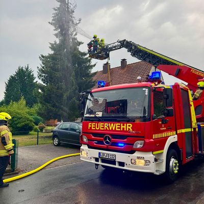FW-DT: Brennende Tanne nach Blitzeinschlag