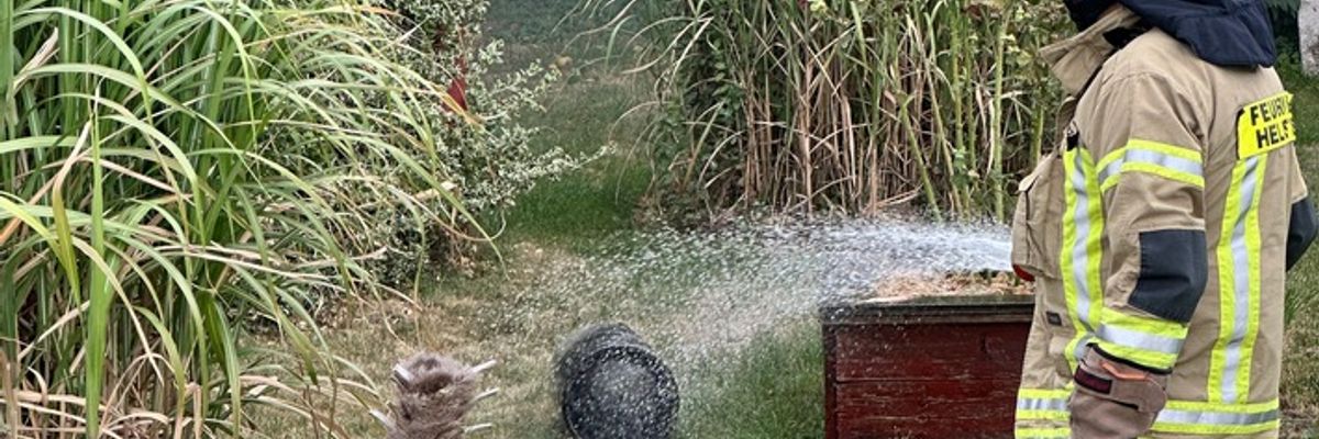 FW Helmstedt: Brennen mehrere Gartenlauben in voller Ausdehnung