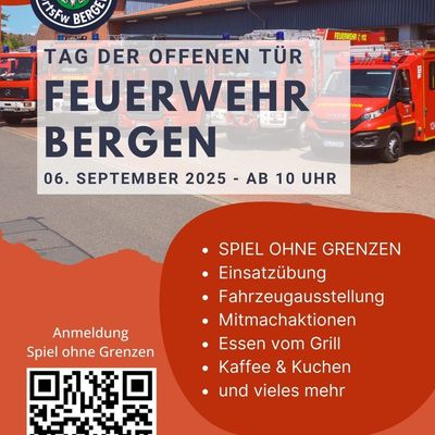 FFW Bergen: Tag der offenen Tür und Spiel ohne Grenzen bei der Ortsfeuerwehr Bergen