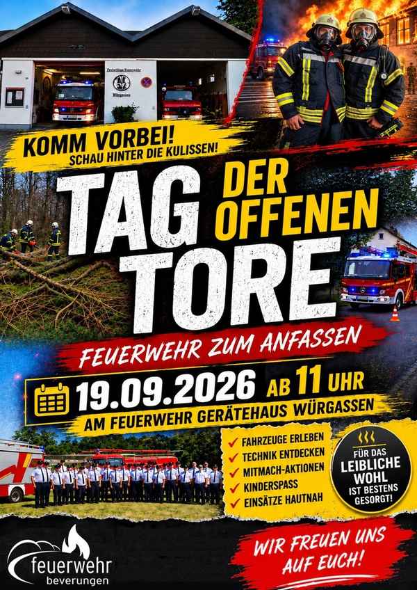 FW Beverungen: Feuerwehr zum Anfassen / Tag der offenen Tore in Würgassen