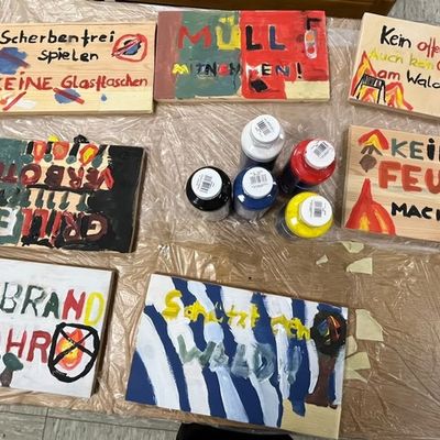 FW Beverungen: Nachwuchsfeuerwehr im Einsatz für die Natur / Kinderfeuerwehrgruppe Herstelle setzt farbenfrohes Zeichen für den Umweltschutz