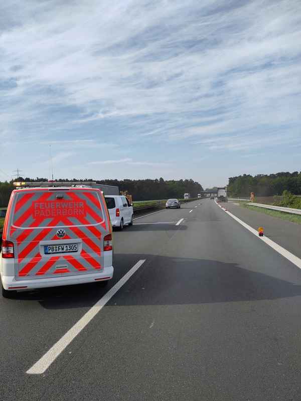 FW Paderborn: Verkehrsunfall auf der Autobahn 33