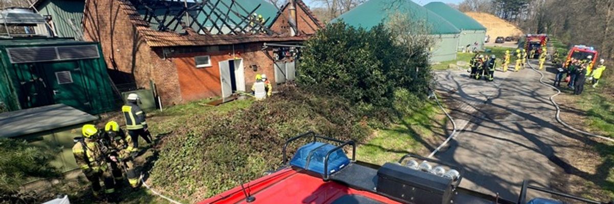 FW-OLL: Brand bei Biogasanlage in der Gemeinde Großenkneten - 90 Einsatzkräfte im Einsatz