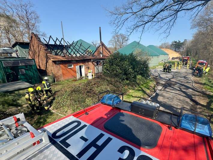FW-OLL: Brand bei Biogasanlage in der Gemeinde Großenkneten - 90 Einsatzkräfte im Einsatz