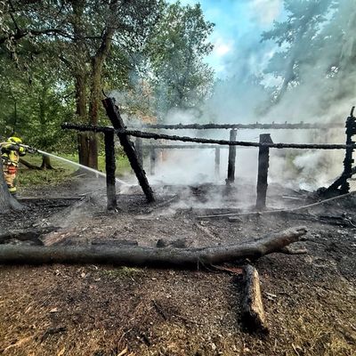 FW-NE: Holzunterstand im leer stehenden Damwildgehege in Selikum niedergebrannt | Knapp 16.000 Liter Löschwasser eingesetzt