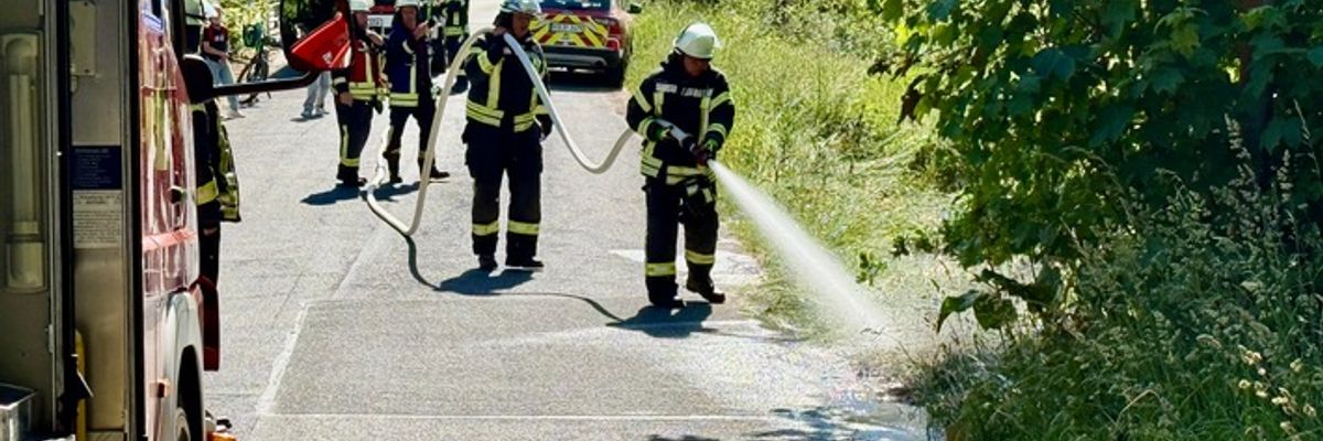 FFW Schwalmtal: Kleinbrand eines Grünstreifens in Amern