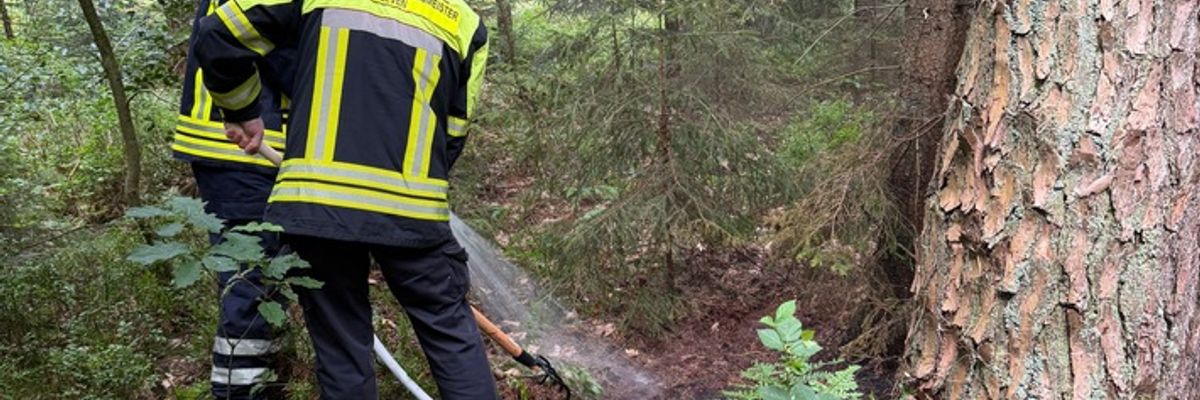 FW-ROW: Waldbrand bei Badenstedt: Rund 30 Einsatzkräfte vor Ort