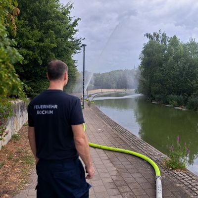 FW-BO: Technischer Betrieb der Stadt Bochum und Feuerwehr Bochum verhindern Fischsterben in Regenrückhaltebecken