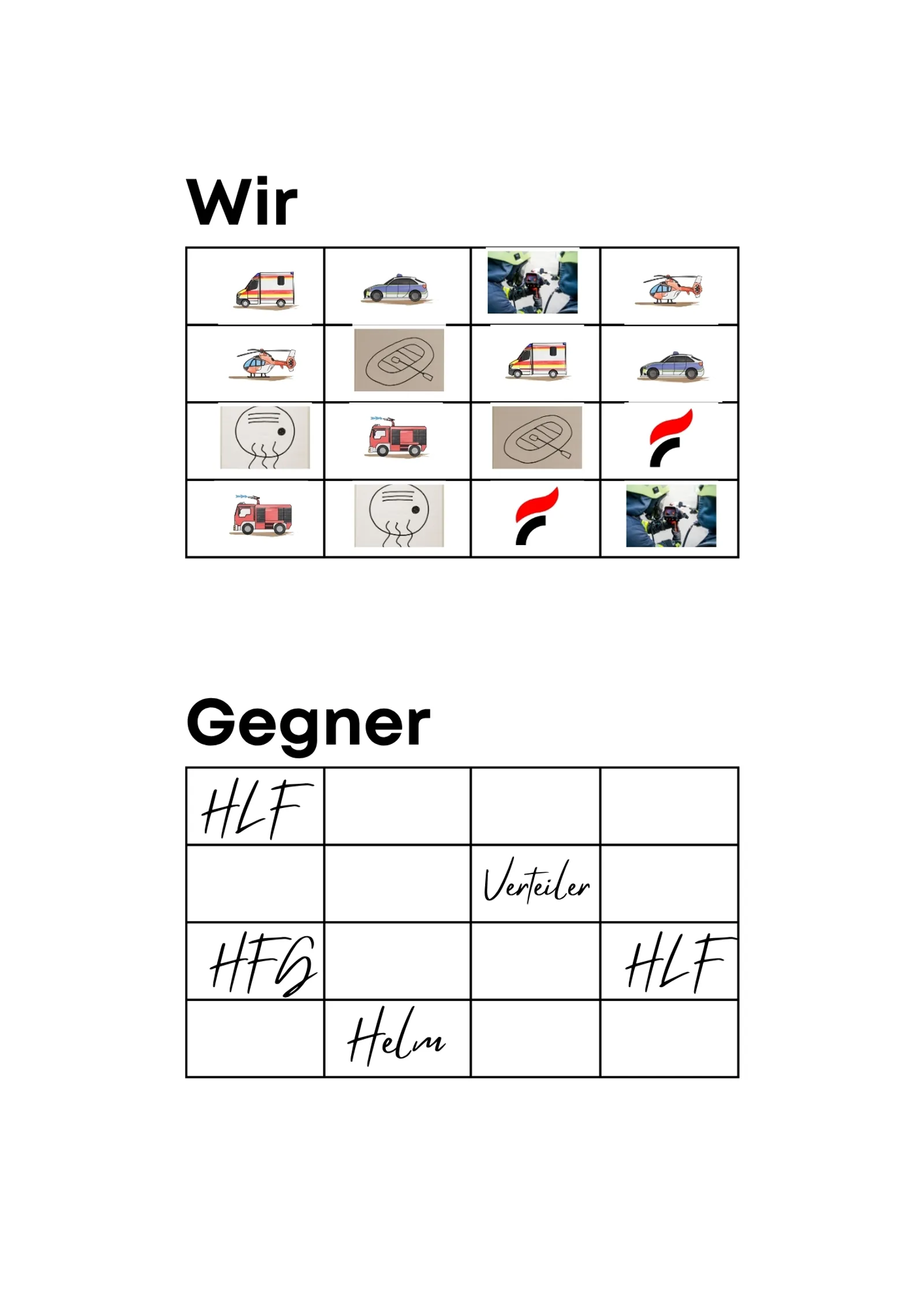Funk-Memory Jugendfeuerwehr - Feuerwehrbegriffe per Funk erraten