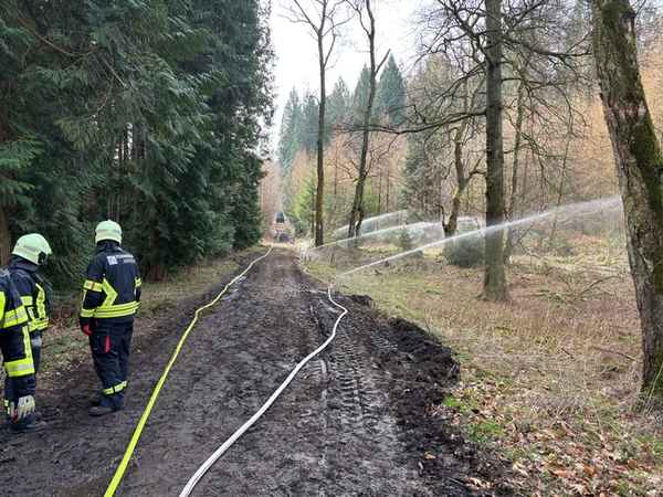 FW-GLA: Feuerwehr Gladbeck nimmt an Waldbrandübung im Waldgebiet Haard teil