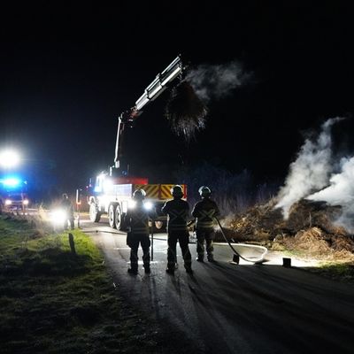 FW Bocholt: Feldbrand stellt sich als brennender Schilfhaufen heraus