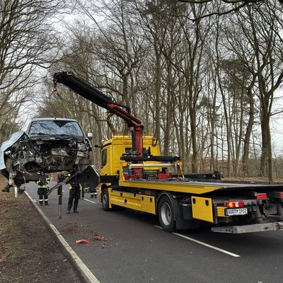 FW-AUR: Baum-Aufprall reißt Motorblock aus PKW