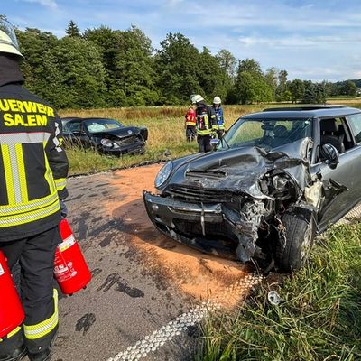 KFV Bodenseekreis: Verkehrsunfall bei Grasbeuren: Zwei Verletzte bei Frontalkollision