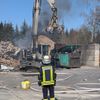 FW-ROW: Brennender Bagger auf Recyclinghof