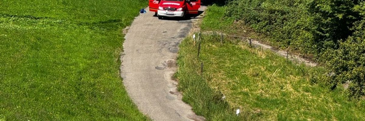 FW Weinheim: Arbeitsunfall im Wald Feuerwehr und Rettungsdienst retten verletzte Person aus unwegsamem Gelände