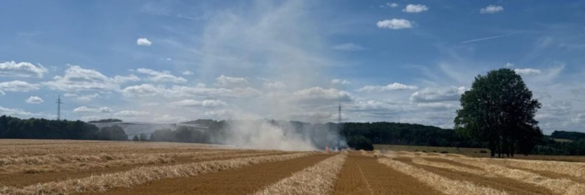 FW-DT: Feuer auf Stoppelfeld - mehrere Einheiten im Einsatz