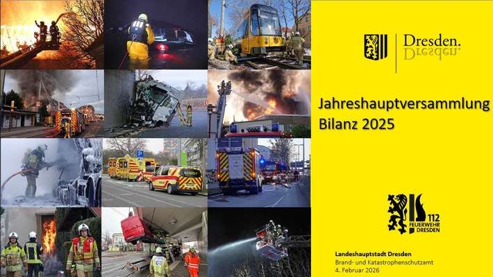 FW Dresden: Jahresbilanz 2025 der Feuerwehr Dresden