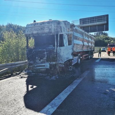 FW Stockach: Brennender LKW auf der Autobahn A98