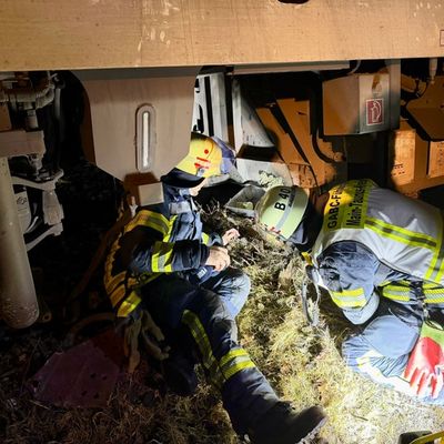 Feuerwehr MTK: Triebfahrzeug entgleist in Hattersheim - Feuerwehr dichtet undichten Öltank ab