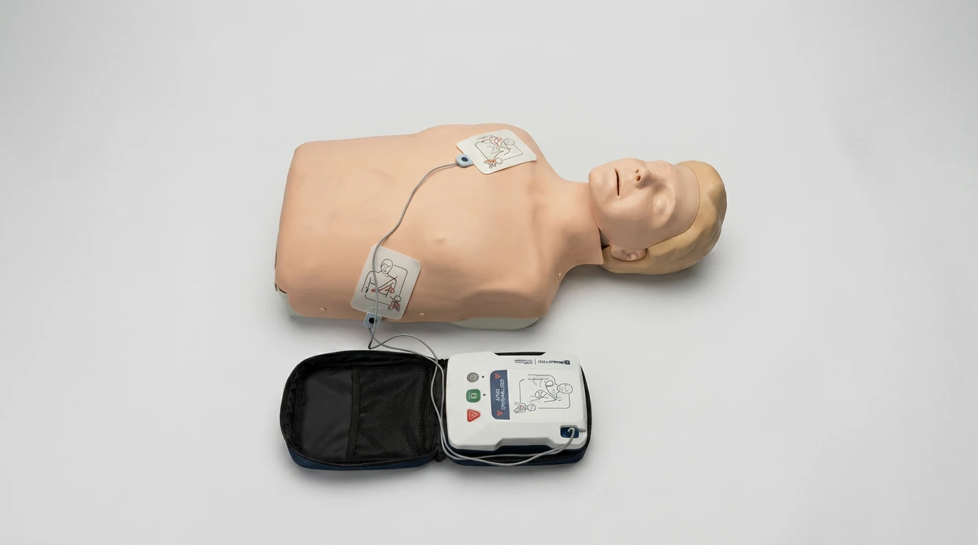 Komplett-Set, sofort einsatzbereit - HLW-Trainingsbox – Reanimationspuppe & AED-Trainer mieten