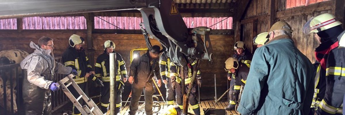 FW-AUR: Großtierrettung auf landwirtschaftlichem Anwesen