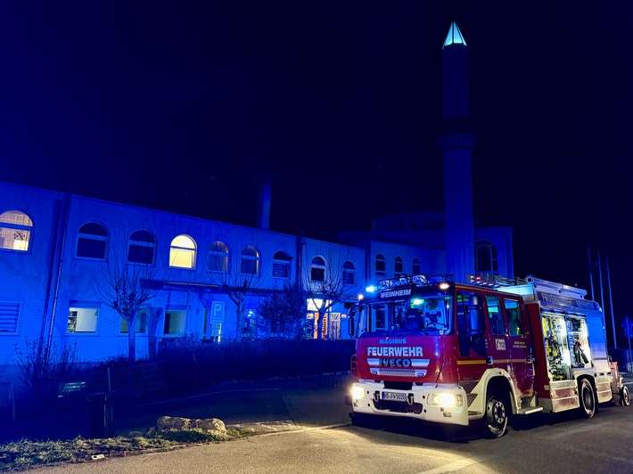 FW Weinheim: Rauch in Küche sorgt für Feuerwehreinsatz in der Moschee