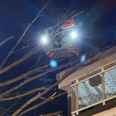 FW-EN: Feuerwehr und THW beseitigen umgestürzten Baum an Wohn- und Geschäftsgebäude