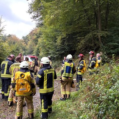 FW VG Asbach: Feuerwehr der VG Asbach beteiligt sich am landesweiten Übungstag / Großer Waldbrand in Windhagen