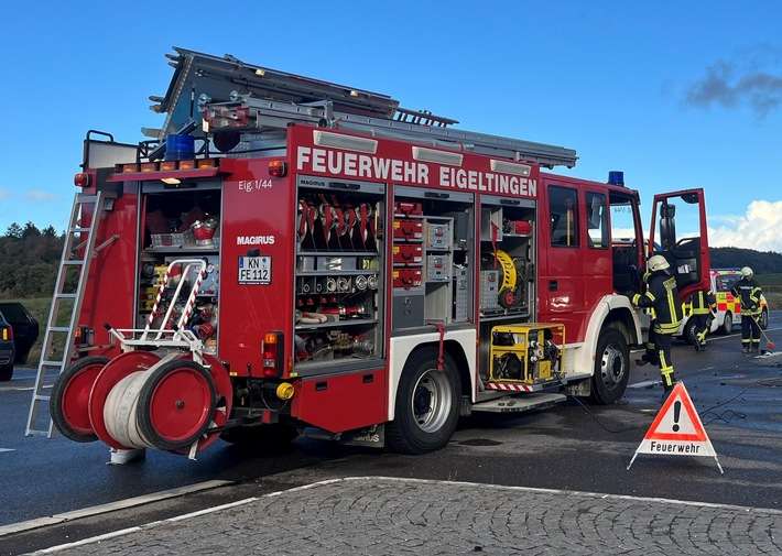 FW Eigeltingen: Einsatz für die Feuerwehr wegen Verkehrsunfall mit mehreren Fahrzeugen